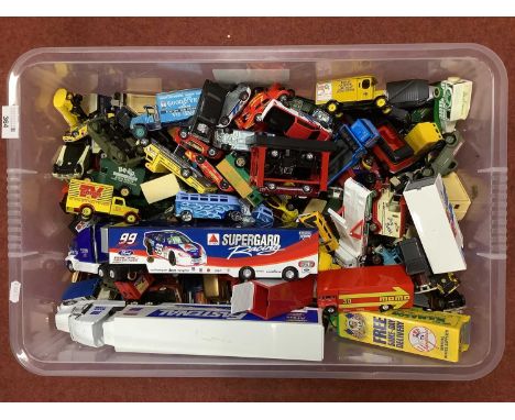 A Quantity of Diecast Model Vehicles by Mattel, Lledo and other. Hotwheels noted, all unboxed. (One Tub).