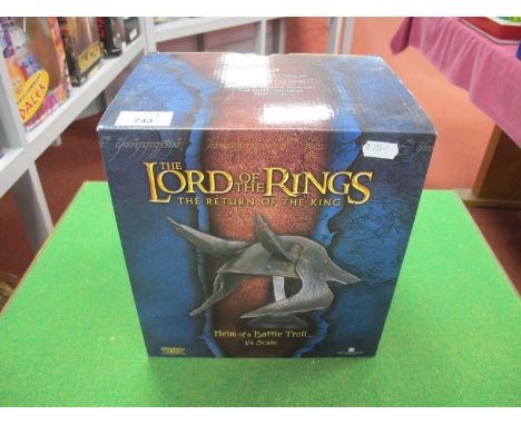 A Sideshow Weta Lord Of The Rings - The Return Of The King 1/4 Scale Helm Of A Battle Troll Model, boxed.