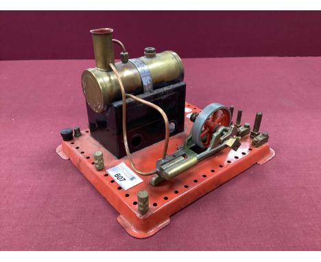 A Mamod SE2 Stationary Steam Engine, used, missing burner.