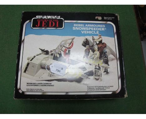 A Boxed Original Star Wars Trilogy Return of the Jedi Rebel Armoured Snowspeeder Vehicle by Palitoy, one box insert present, 