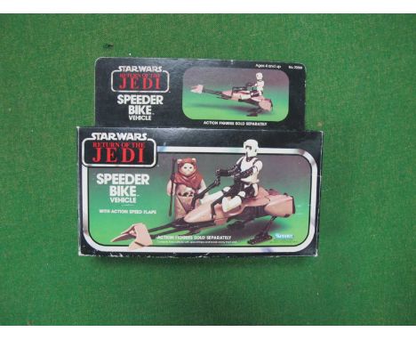 An Original Star Wars Return of the Jedi Speeder Bike Vehicle by Kenner, instruction leaflet present, boxed.