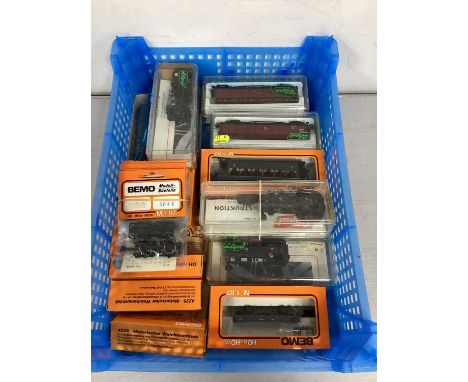 A quantity of European outline, HO scale Narrow Gauge items, by Liliput, Bemo and others, including Three 0-6-2 tank engines,