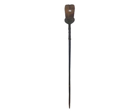 HARDWOOD CORN, GRAIN OR MALT SHOVEL, LATE 19TH/EARLY 20TH CENTURY   on a tapering turned shaftProvenance: From the estate of 