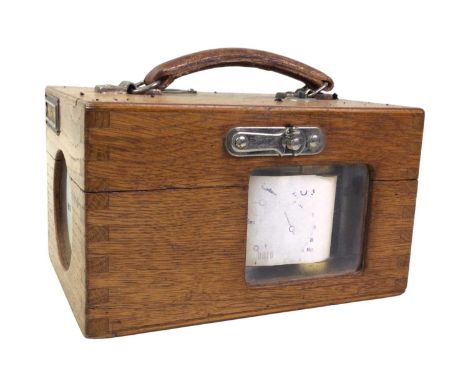 VINTAGE PIGEON RACING CLOCK, ALFRED PLASSCHAERT GHENT cased in a dove-tailed wooden case with several glass panels, with orig