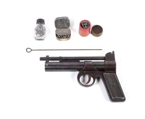 A mid-20th century Webley Junior air pistol, .177, with ammunition, etc.