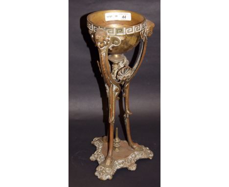 Large 19th century brass oil lamp base, top components deficient