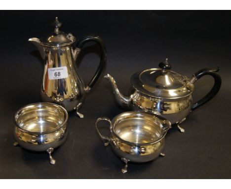 Mid 20th century silver-plated four-piece tea service