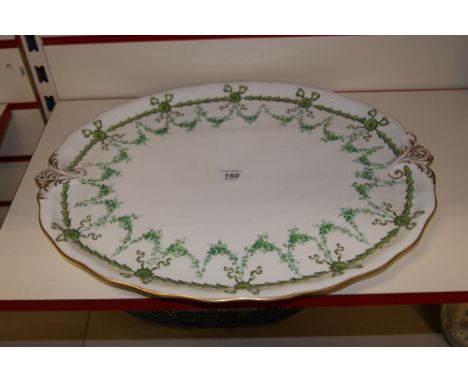 Royal Crown Derby, a large hand-coloured and gilt ceramic salver