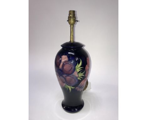 A tall Moorcroft table lamp, H 32cm