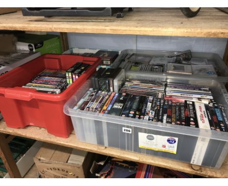 Shelf of DVDs and CDs