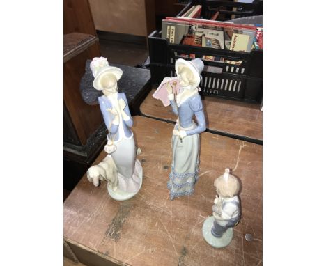 Two Lladro figures and one Nao