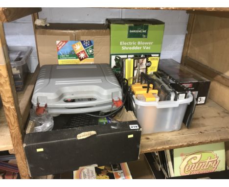 Shelf of assorted tools etc