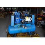 25 HP Quincy Air Compressor, Model: 325L 106, SN: 20080819-0027 with 5 hp Baldor motor, Foot