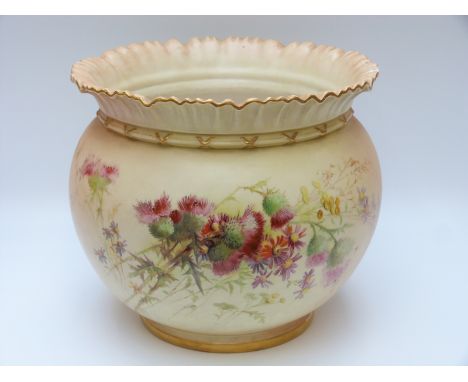 Royal Worcester blush ivory jardiniere, style number 1651 (24cm tall)