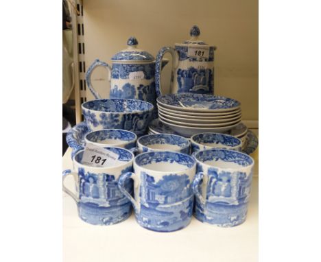 Copeland Spode Italian pattern opera coffee set including tray 