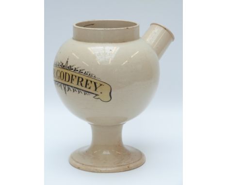 A Syr Godfrey pedestal drug or apothecary jar (20cm tall)