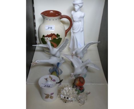 Spode figurine, Swarovski, Lladro & Royal Worcester birds etc