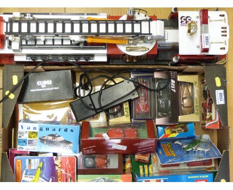 Over 20 Corgi, Matchbox, Vanguards, Dinky and similar diecast model vehicles, all in original boxes together with a large sca