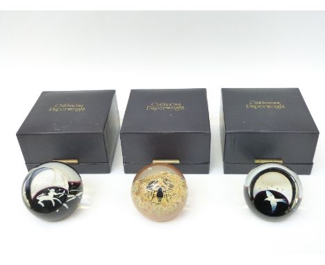 Three Caithness boxed limited edition paperweights 