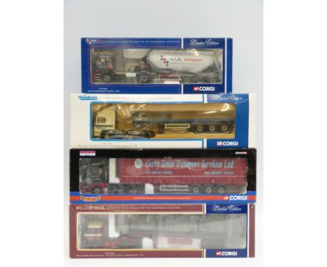 Four Corgi 1:50 scale limited edition and Hauliers of Renown diecast model lorries comprising Gerry Jones Transport CC13412, 