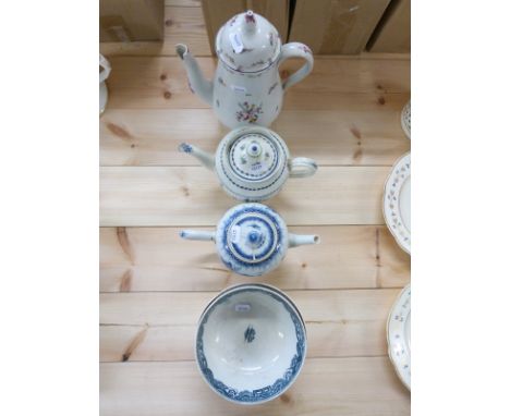 A small collection of 18th/19thC teapots and ceramics including Worcester