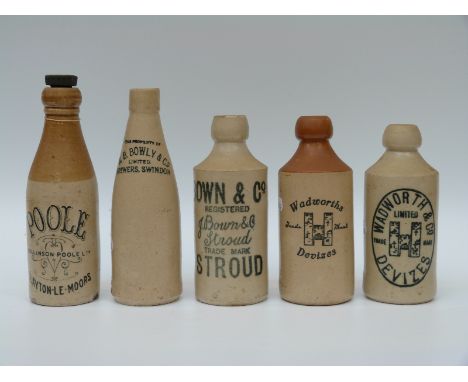 Stoneware ginger jars relating to Poole, Devizes, Swindon, Bown & Co and Stroud 