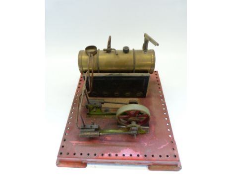 Mamod S.E.3. live steam stationary steam engine with twin oscillating cylinders, regulator and whistle