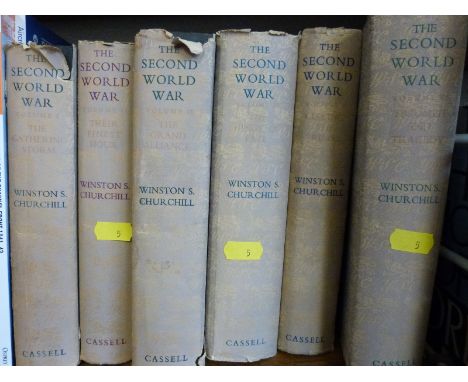 Winston Churchill, The Second World War (London, Cassell 1948-1954) six volumes, all first editions with dust jackets