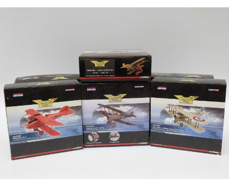 Seven Corgi The Aviation Archive limited edition 1:48 scale diecast model aircraft, AA38901, AA32516, AA37704, AA37801, AA381