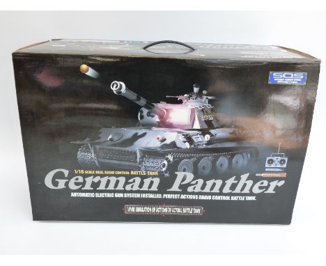 SQS 1:16 scale remote control German Panther bullet shooting tank in original box