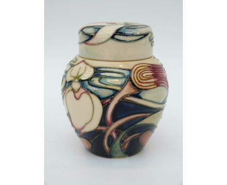 Moorcroft ginger jar in Orchid Arabesque pattern by Emma Bossons (11cm tall)