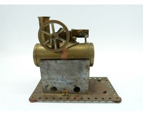Mamod Minor 2 overtype live steam engine on flat metal base, oscillating cylinder and no water level plug, c1948 