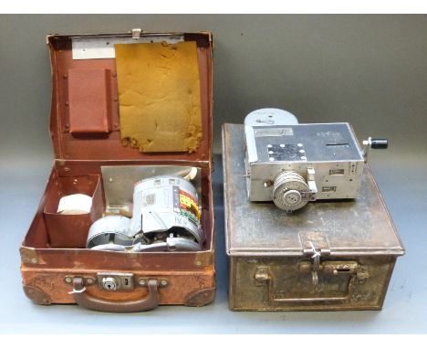 A Setright vintage ticket machine in box and an Almex example in case