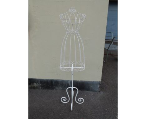 A decorative white clothes stand or mannequin, shop fitting or haberdashery (H153cm)