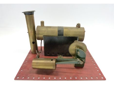 Bowman Models M135 live steam stationary steam engine with oscillating cylinder, secondary gear shaft and base-mounted chimne