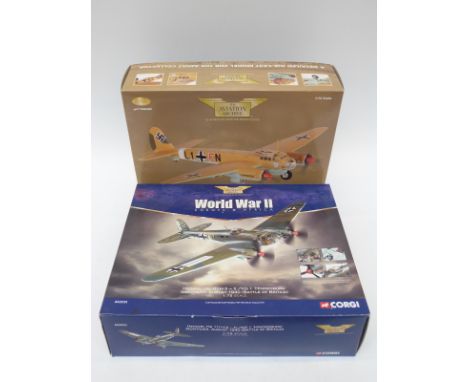 Two Crogi The Aviation Archive limited edition 1:72 scale diecast model aircraft Junkers Ju88A-10 AA 36701 and Heinkel HE 111