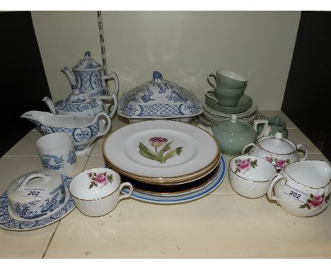 A collection of ceramics to include Furnivals, Adderley part tea set, Royal Worcester hand decorated plates, Radford Manchest