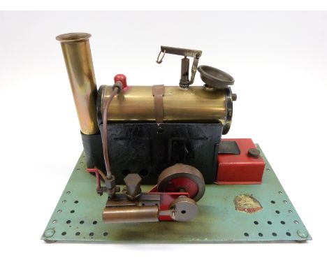 Bowman-Luton PW203 live steam stationary steam engine, c1950, with oscillating cylinder, lubricator and whistle