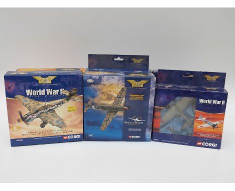 Six Corgi The Aviation Archive 1:72 scale diecast model aircraft 49202, 49204, AA32503, AA33103, AA34301 and AA32502, all in 