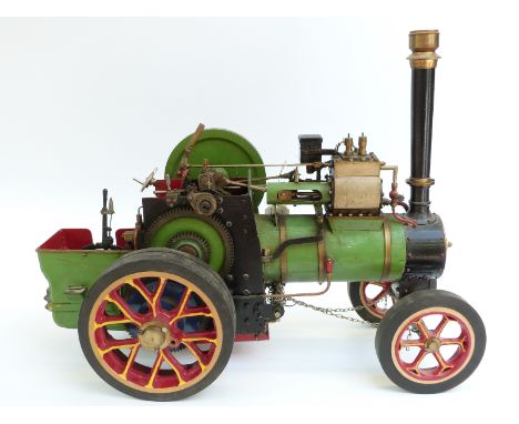 A freelance built live steam traction engine with coal fired boiler, mechanical lubricator and feed pump, reversing lever, pr