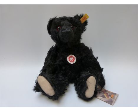 Steiff Original Classic teddy bear 003509 with black mohair, button to ear and tags, 32cm tall