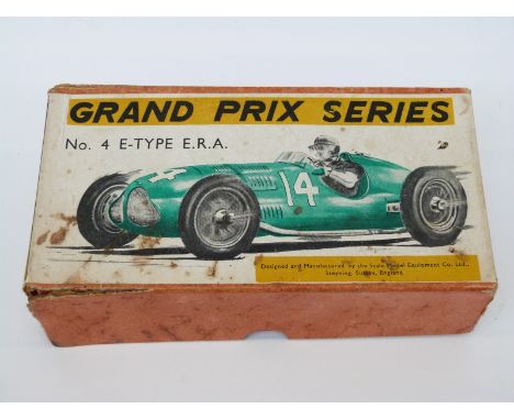 Scale Model Equipment Co Ltd Grand Prix Series E.R.A. E-type wooden model kit, No.4, in original box with instructions and bu