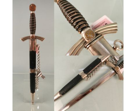 A 1st model Luftwaffe Officer's dress dagger by S.M.F. complete with hanging chains. Clip marked GES-GESCH. An iconic dagger