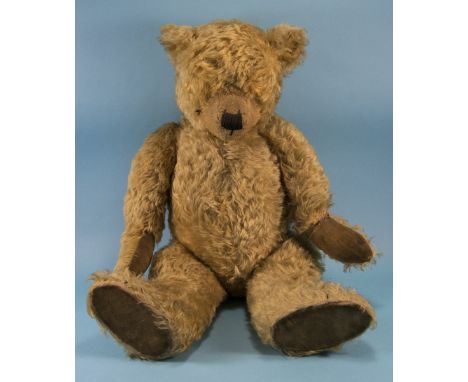 Early And Large Alpha Teddy Bear, Made by Chiltern Toys 5-ways jointed, light blond mohair. Typical features and proportions 