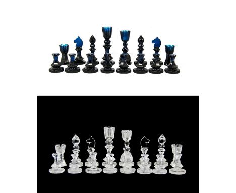 Royal Doulton - 1960's Very Fine Handmade Glass Chess Set. This Bespoke Chess Set Is a One Off, Made Especially For Our Clien