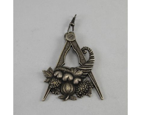 Masonic Compass and Horn of Plenty Pendant. The Horn or Cornucopia Is a Symbol of Abundance and has been adopted as The Jewel