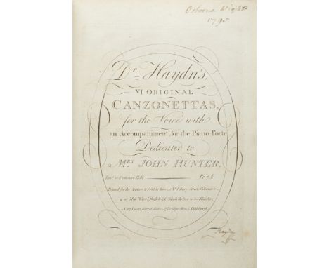 Haydn, Franz JosephDr Haydn's VI original Canzonettas, for the Voice with an Accompaniment, for the Piano-Forte. Dedicated to