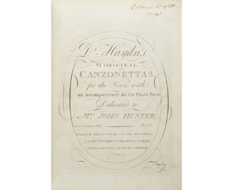 Haydn, Franz JosephDr Haydn's VI original Canzonettas, for the Voice with an Accompaniment, for the Piano-Forte. Dedicated to