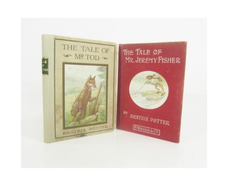 Potter, BeatrixThe Tale of Mr. Jeremy Fisher. London: Frederick Warne and Co., 1906. First edition, 12mo, original boards reb