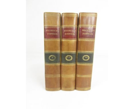 Boswell, JamesThe Life of Samuel Johnson... London: Charles Dilly, 1793. Second edition, 3 volumes, 8vo, portrait, 2 folding 